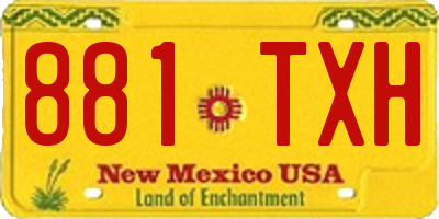NM license plate 881TXH