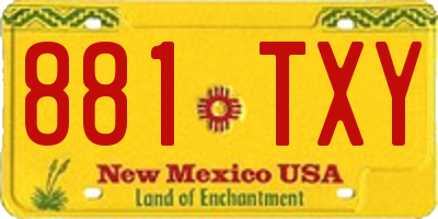 NM license plate 881TXY