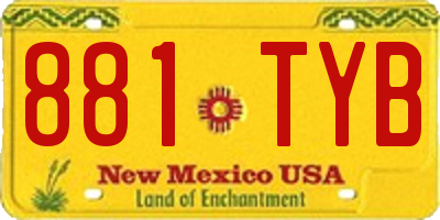 NM license plate 881TYB