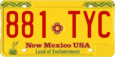 NM license plate 881TYC