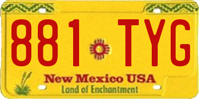 NM license plate 881TYG