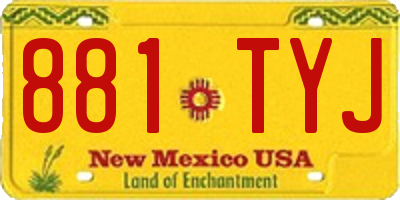 NM license plate 881TYJ