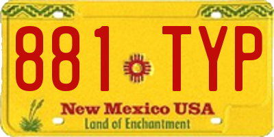 NM license plate 881TYP