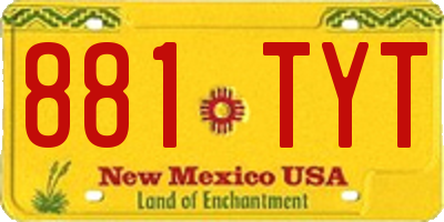NM license plate 881TYT