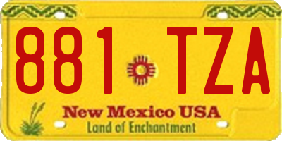 NM license plate 881TZA