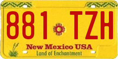 NM license plate 881TZH