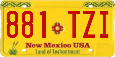 NM license plate 881TZI