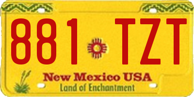 NM license plate 881TZT