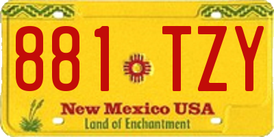 NM license plate 881TZY