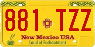 NM license plate 881TZZ
