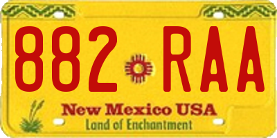 NM license plate 882RAA