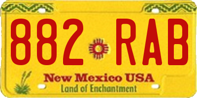 NM license plate 882RAB