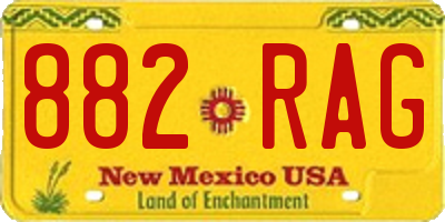 NM license plate 882RAG