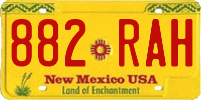 NM license plate 882RAH