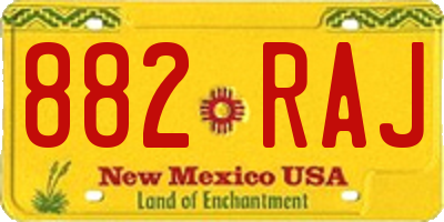 NM license plate 882RAJ