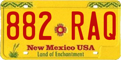 NM license plate 882RAQ