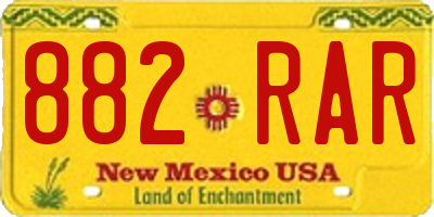 NM license plate 882RAR