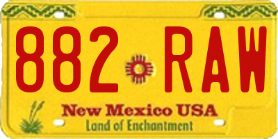 NM license plate 882RAW