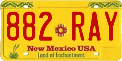 NM license plate 882RAY