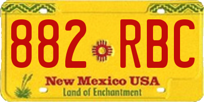 NM license plate 882RBC