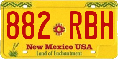 NM license plate 882RBH