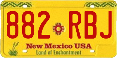 NM license plate 882RBJ