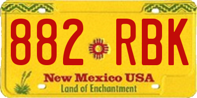 NM license plate 882RBK