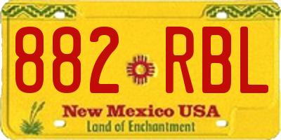 NM license plate 882RBL