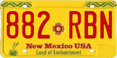 NM license plate 882RBN