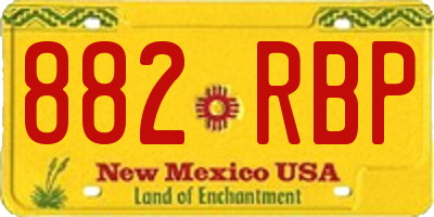 NM license plate 882RBP