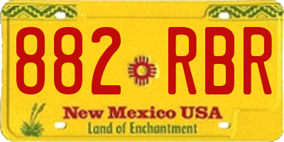 NM license plate 882RBR