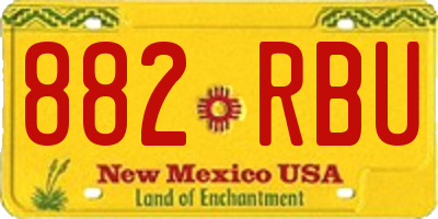 NM license plate 882RBU