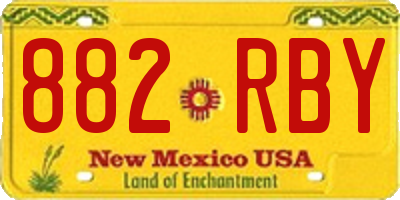 NM license plate 882RBY