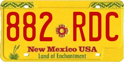 NM license plate 882RDC