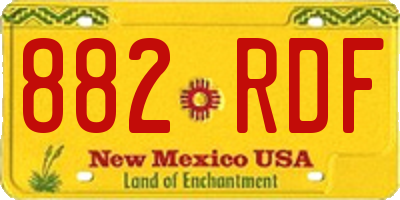 NM license plate 882RDF