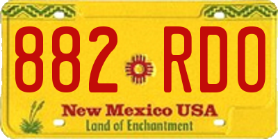 NM license plate 882RDO