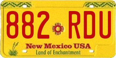 NM license plate 882RDU