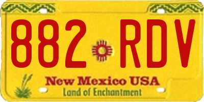 NM license plate 882RDV