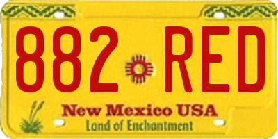 NM license plate 882RED
