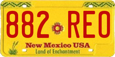NM license plate 882REO
