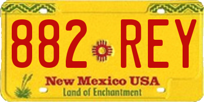 NM license plate 882REY