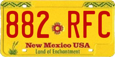 NM license plate 882RFC