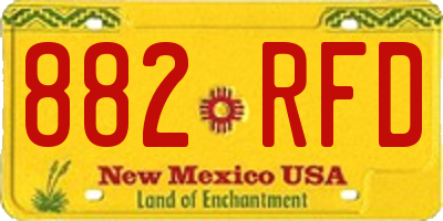 NM license plate 882RFD