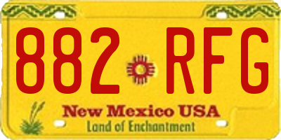 NM license plate 882RFG