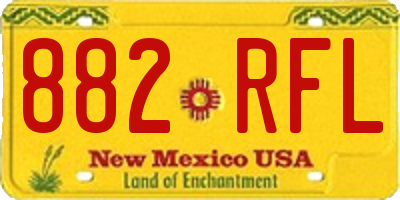 NM license plate 882RFL