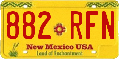 NM license plate 882RFN