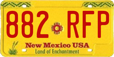 NM license plate 882RFP