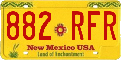 NM license plate 882RFR