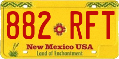 NM license plate 882RFT