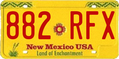 NM license plate 882RFX